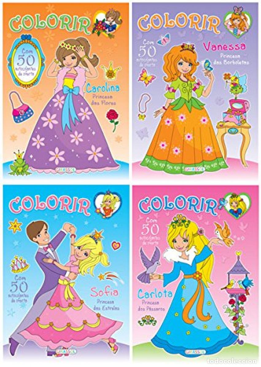 Livros: COLORIR AS PRINCESAS - 50 AUTOCOLANTES DE OFERTA - Infantil, juvenil y educativo