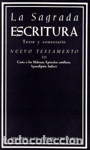 Livros: SAGRADA ESCRITURA. NUEVO TESTAMENTO. III: CARTA A LOS HEBREO - PROFESORES DE LA COMPA&Ntilde;IA DE JESUS