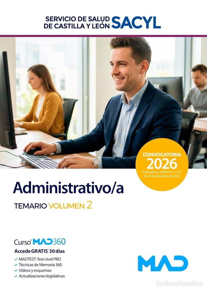 Libros: ADMINISTRATIVO/A TEMARIO 2 SERVICIO SALUD CASTILLA Y LEON SA - AA.VV