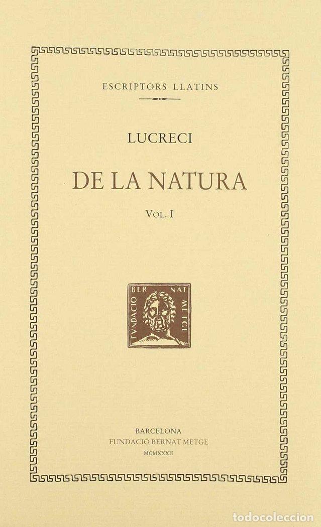 books: DE LA NATURA VOL. 1 - CAT - LUCRECI
