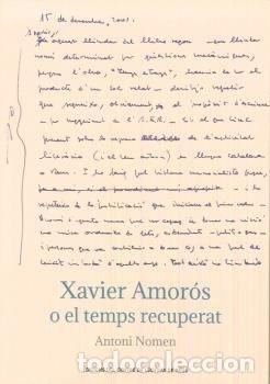 Livros: XAVIER AMOROS O EL TEMPS RECUPERAT - NOMEN, ANTONI