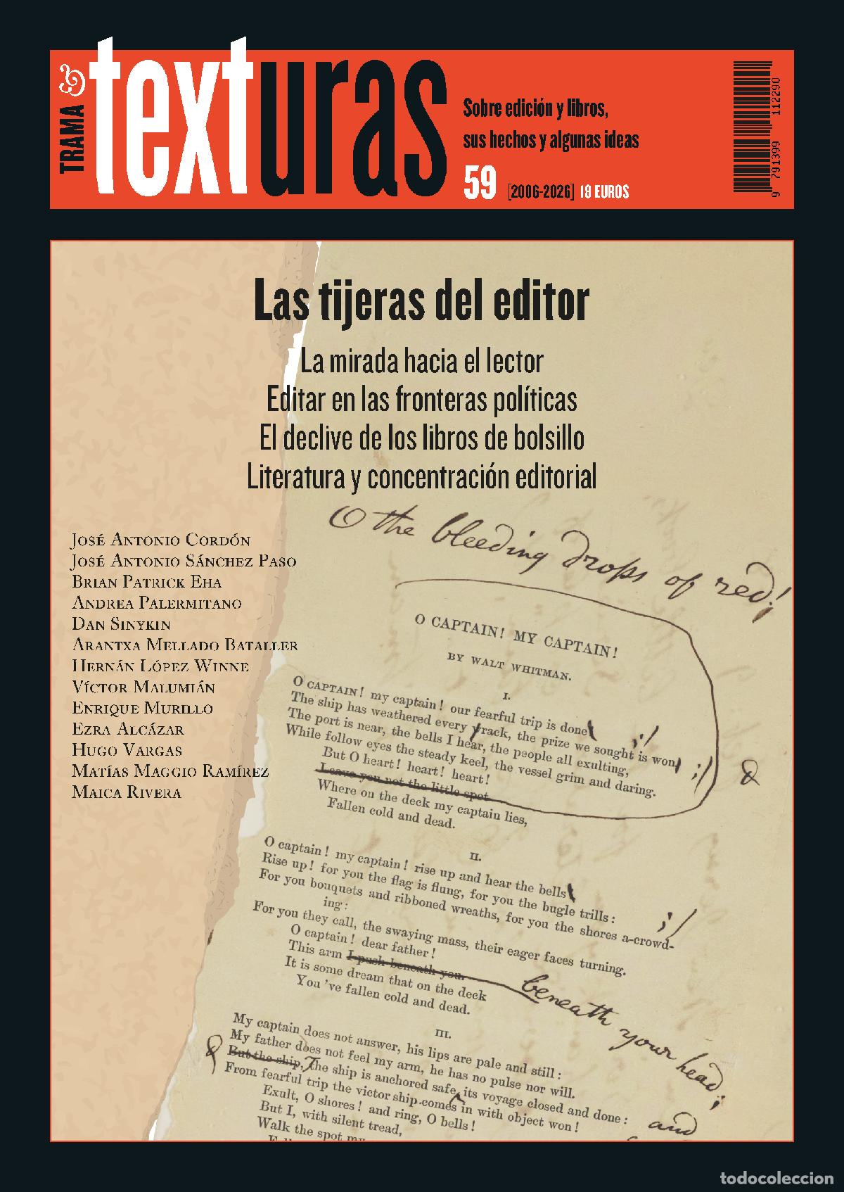 Libros: TEXTURAS 59: LAS TIJERAS DEL EDITOR - VV AA