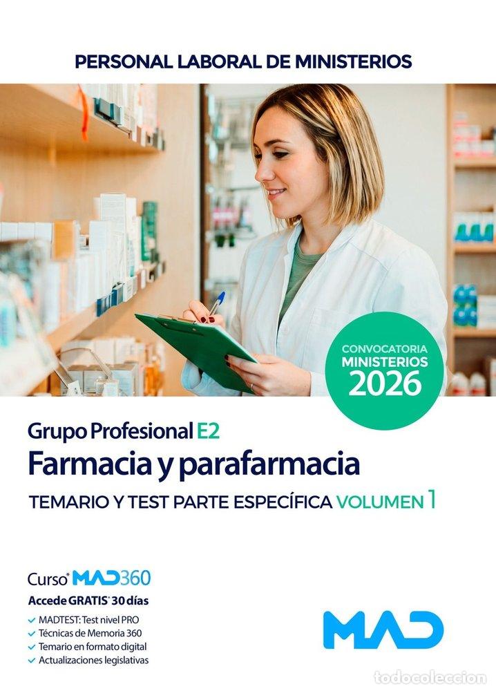 Libros: FARMACIA Y PARAFARMACIA GRUPO PROFESIONAL E2 TEMARIO 1 TEST - AA.VV