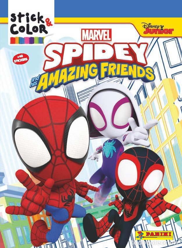 Libros: SPIDERMAN AND FRIENDS STICK & COLOR - PANINI