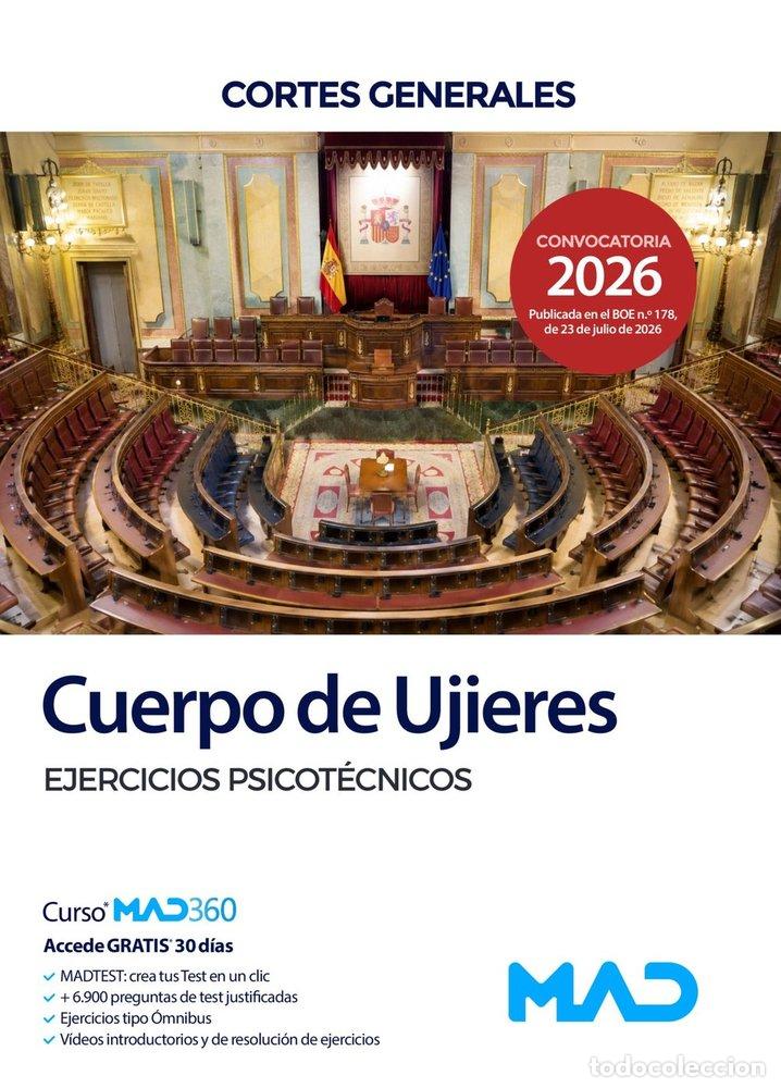 Libros: CUERPO UJIERES EJERCICIOS PSICOTECNICOS CORTES GENERALES - AA.VV