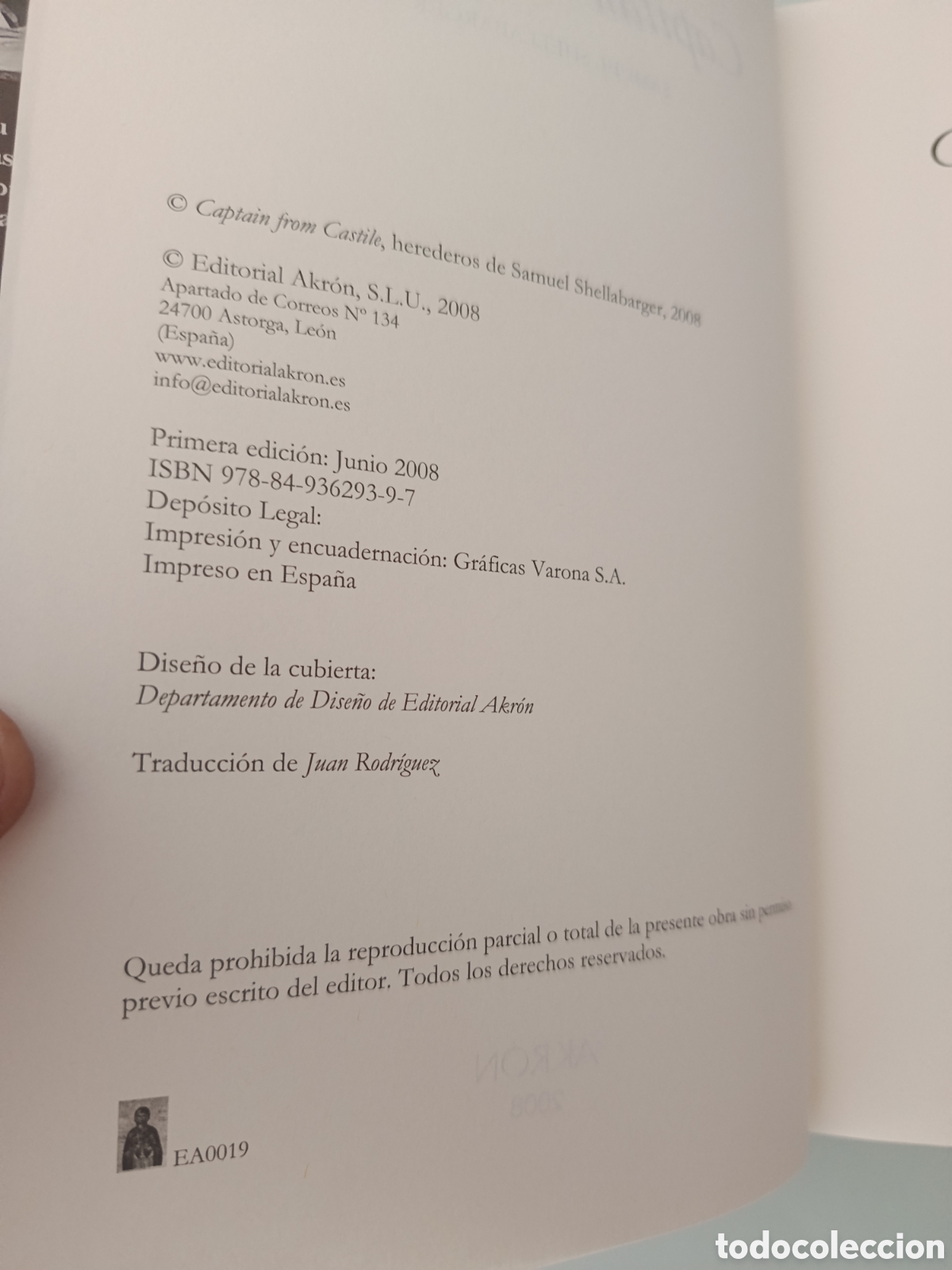 Libros: CAPIT&Aacute;N DE CASTILLA SAMUEL SHELLABARGER - Foto 3
