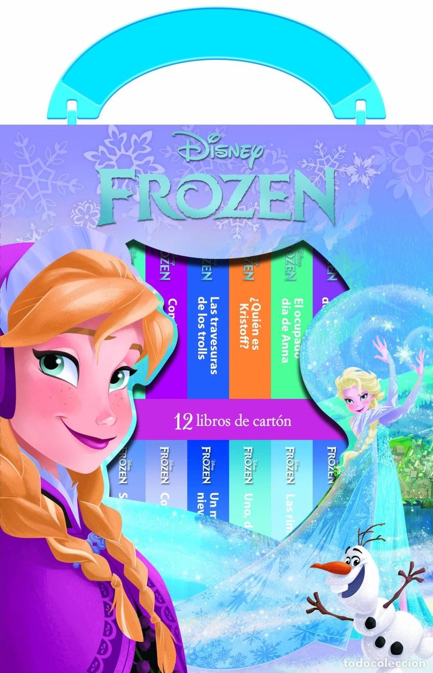 Livros: DISNEY FROZEN: ELSA, ANNA, OLAF, Y MAS! - MI PRIMERA BIBLIOTECA - 12 LIBROS DE CART&Oacute;N - BLOQUE DE LI