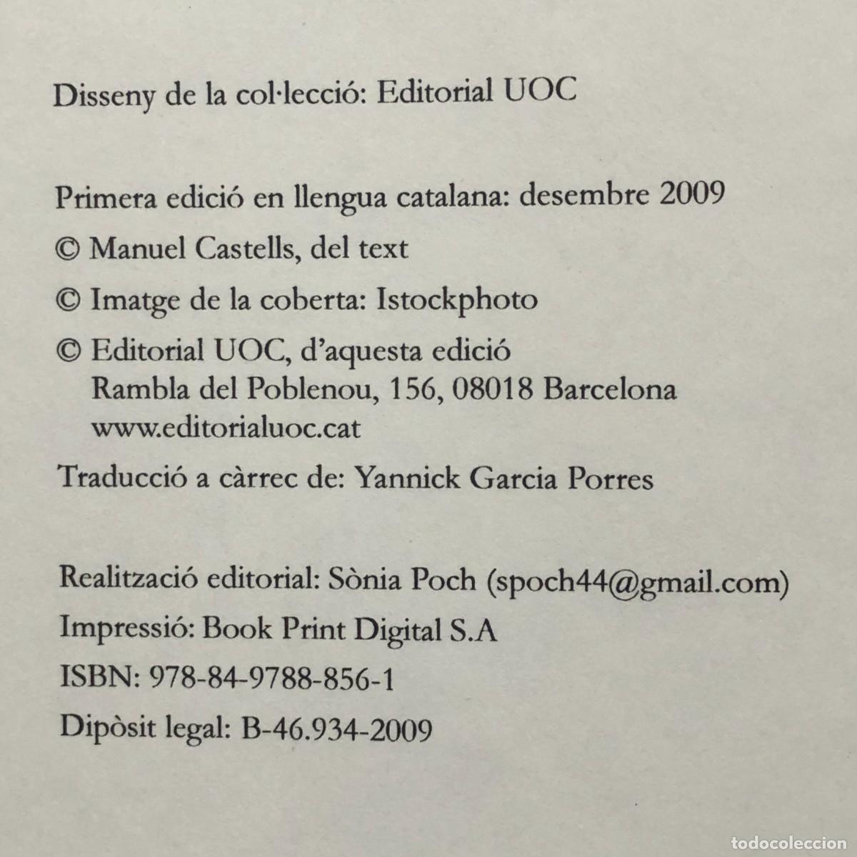 Libros: COMUNICACI&Oacute; I PODER - MANUEL CASTELLS - UOCPRESS / 208 - Foto 4