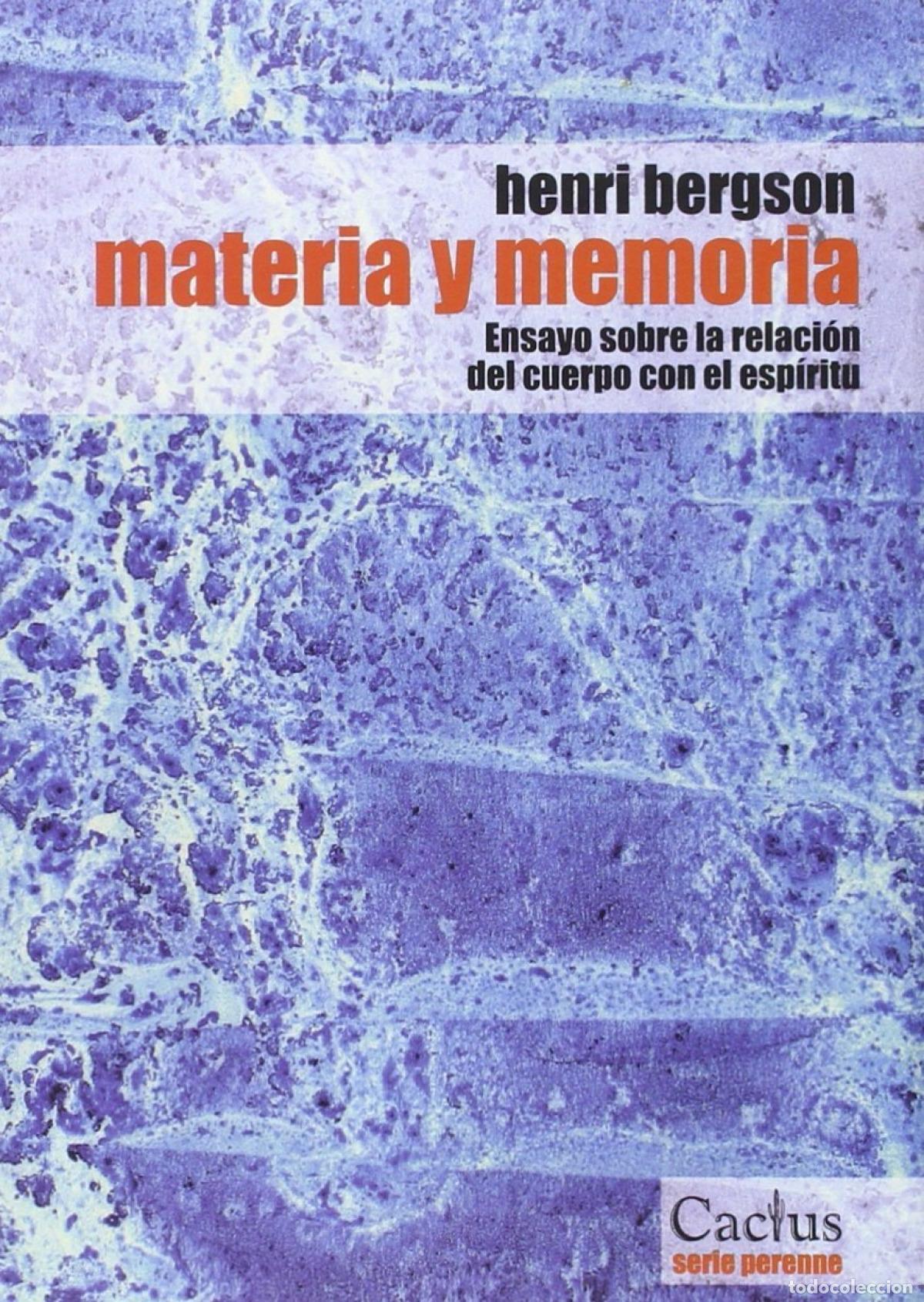 Libros: MATERIA Y MEMORIA - Bergson, Henri