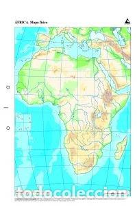 Libros: MAPA AFRICA FISICO MUDO P/50 UNIDADES - P