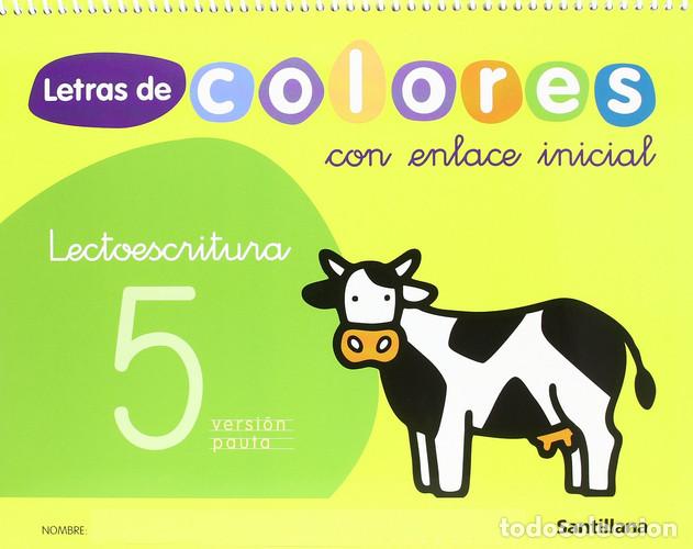 Libros: LETRAS DE COLORES 5 CON ENLACE INICIAL CUAD LECTOESCRITURA VERSION PAUTA SANTILLANA - Mar&iacute;a Rosario