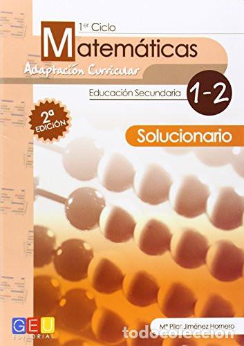Libri: Matem&aacute;ticas, 1er. Ciclo, Educaci&oacute;n Secundaria 1-2 Solucionario - Jim&eacute;nez Hornero, M&ordf; Pilar