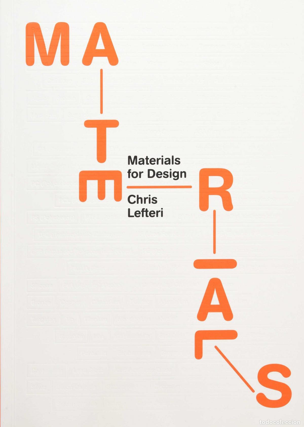 Libros: MATERIALS FOR DESIGN - Lefteri, Chris