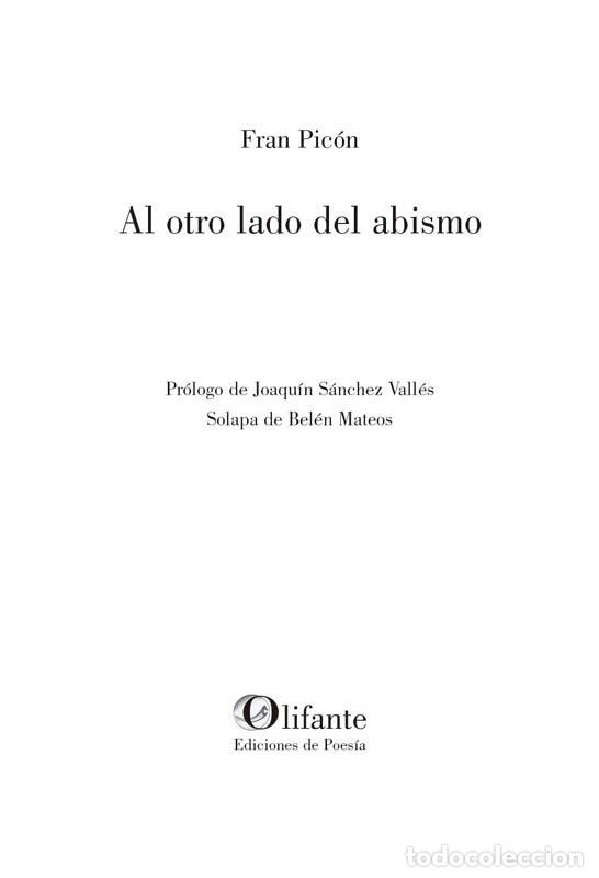 books: AL OTRO LADO DEL ABISMO - PICON, FRAN