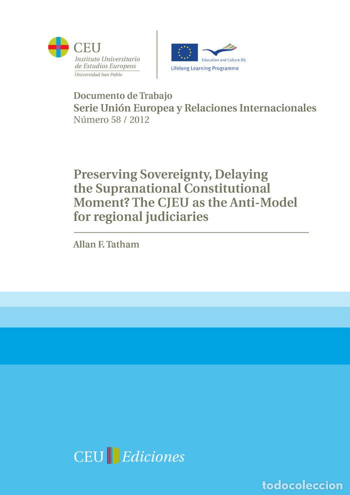B&uuml;cher: PRESERVING SOVEREIGNTY DELAYING THE SUPRA - TATHAM, ALLAN F.