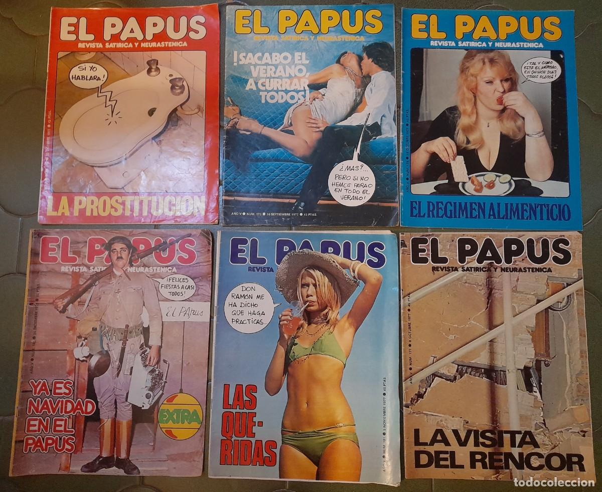 Libros: Lote 6 Revistas El Papus - A&ntilde;o V (1977) N&uacute;meros 173, 177, 181, 178, 179 y 188 - Humor Sat&iacute;rico