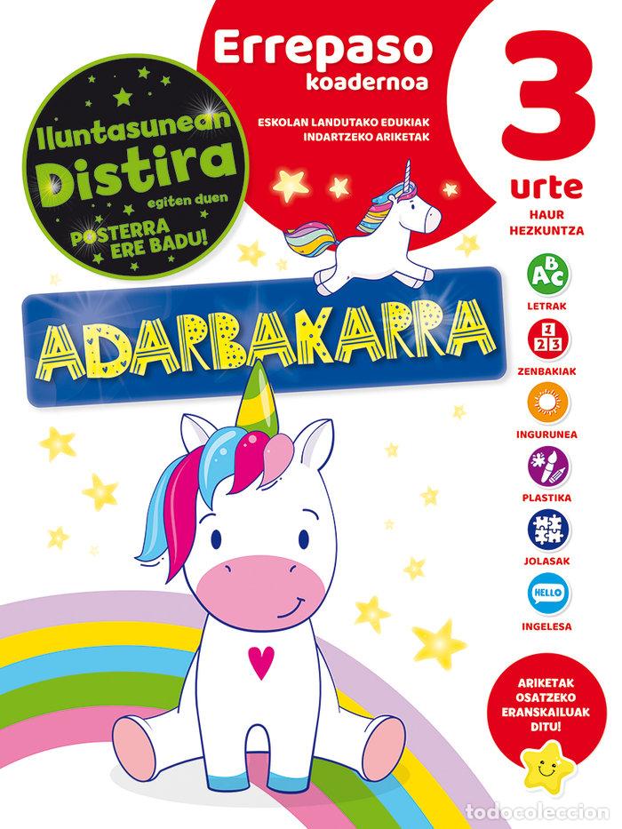 B&uuml;cher: 3 URTE ERREPASO KOADERNOA LUMINISZENTEA ADARBAKARRA - BATZUK
