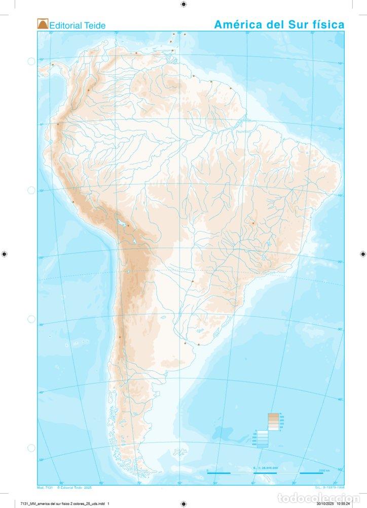 Libros: MAPA MUDO AMERICA DEL SUR FISICO (25 UDS) - AA.VV