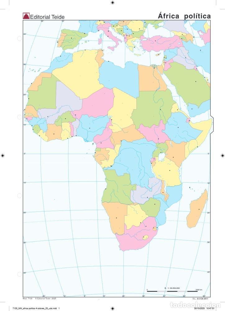 Libros: MAPA MUDO AFRICA POLITICO (COLOR) (25 UDS) - AA.VV