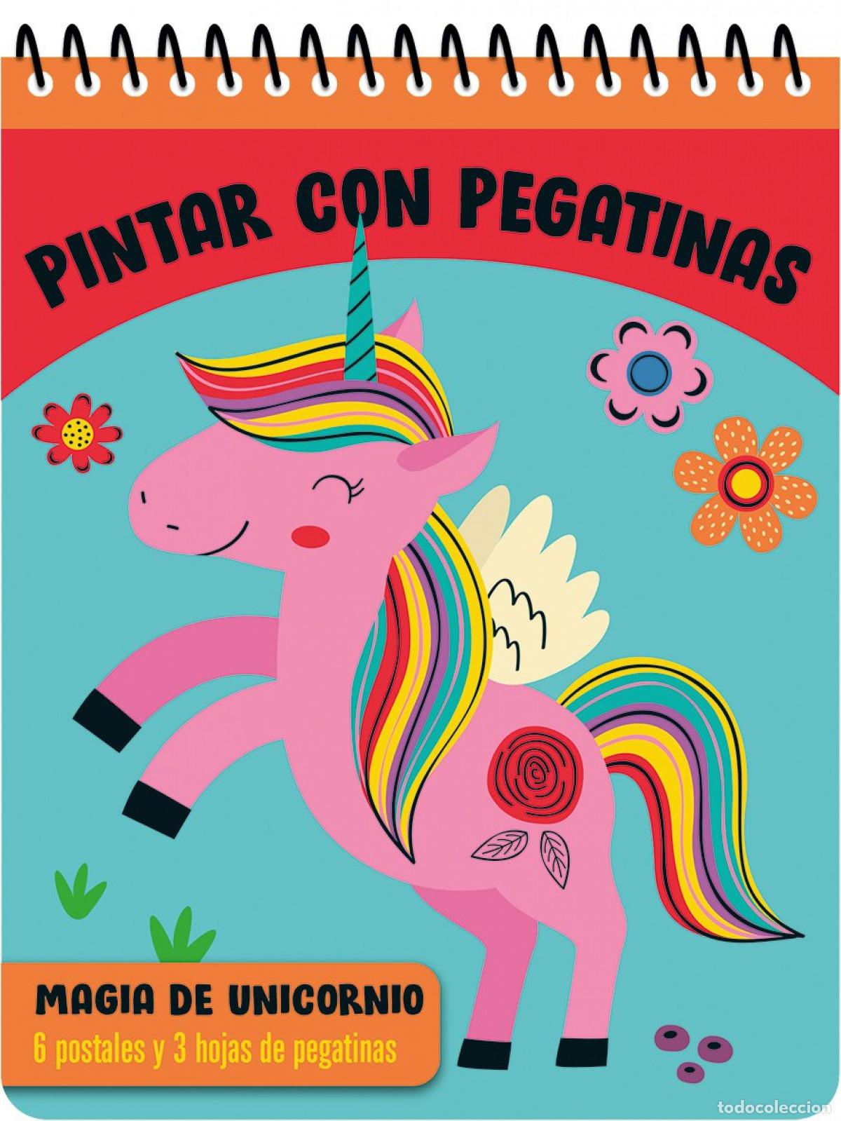 Libros: PINTAR CON PEGATINAS - MAGIA DE UNICORNIO - varios