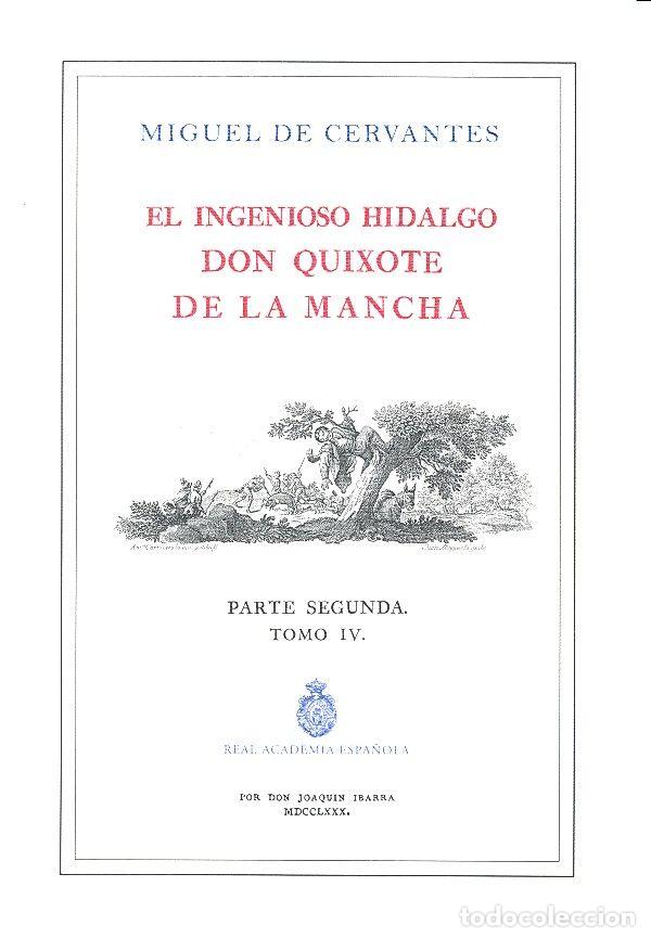 Livres: QUIJOTE DE LA RAE, EL. TOMO 4 (ED. DE IBARRA) - DE CERVANTES, MIGUEL