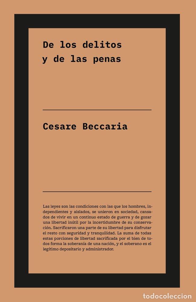 Libros: DE LOS DELITOS Y DE LAS PENAS - BECCARIA, CESARE