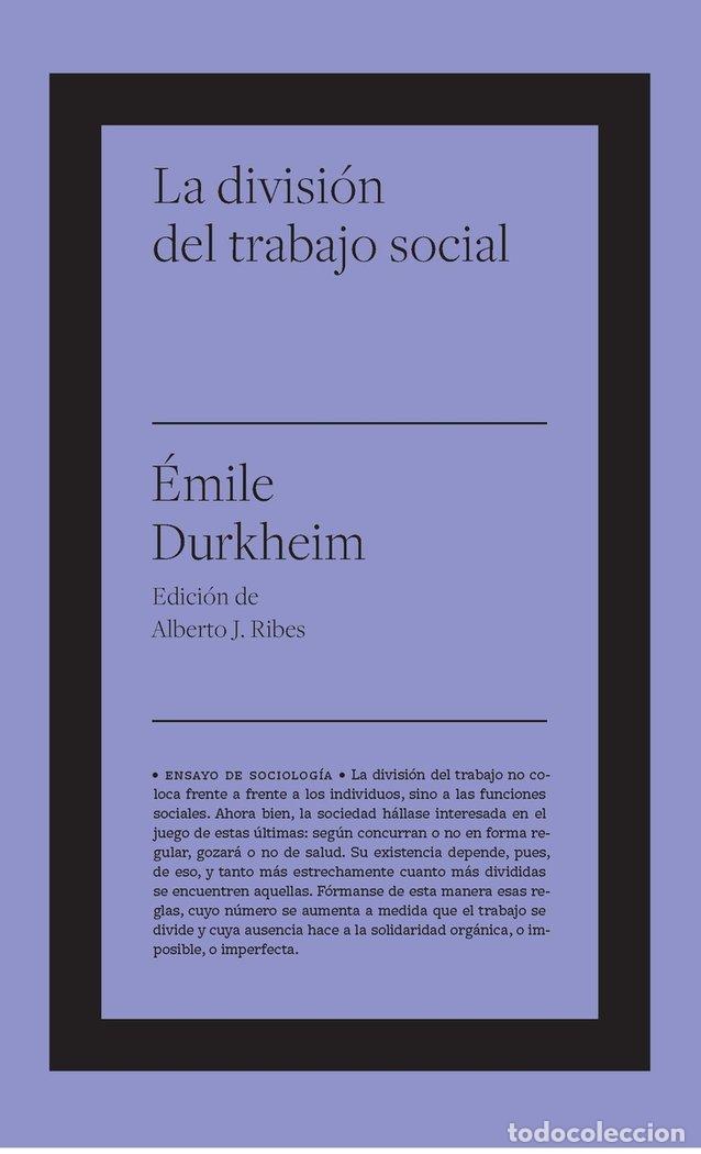Livres: DIVISION DEL TRABAJO SOCIAL,LA - DURKHEIM, &Eacute;MILE