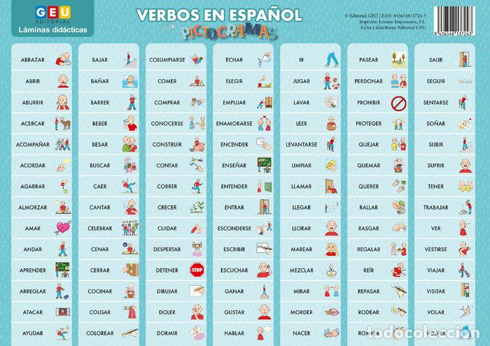 B&uuml;cher: LAMINA VERBOS EN ESPA&Ntilde;OL CON PICTOGRAMAS A3 - AA.VV