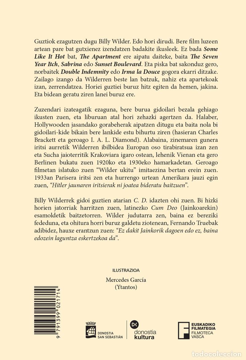 Libros: BILLI WILDER JAUNAK ESANA - ETXEBESTE GOMEZ, ZIGOR