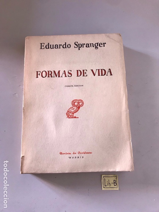 Libros: SPRANGER, Eduardo. Formas de vida - Foto 1