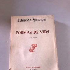 Libros: SPRANGER, EDUARDO. FORMAS DE VIDA. Lote 179552351