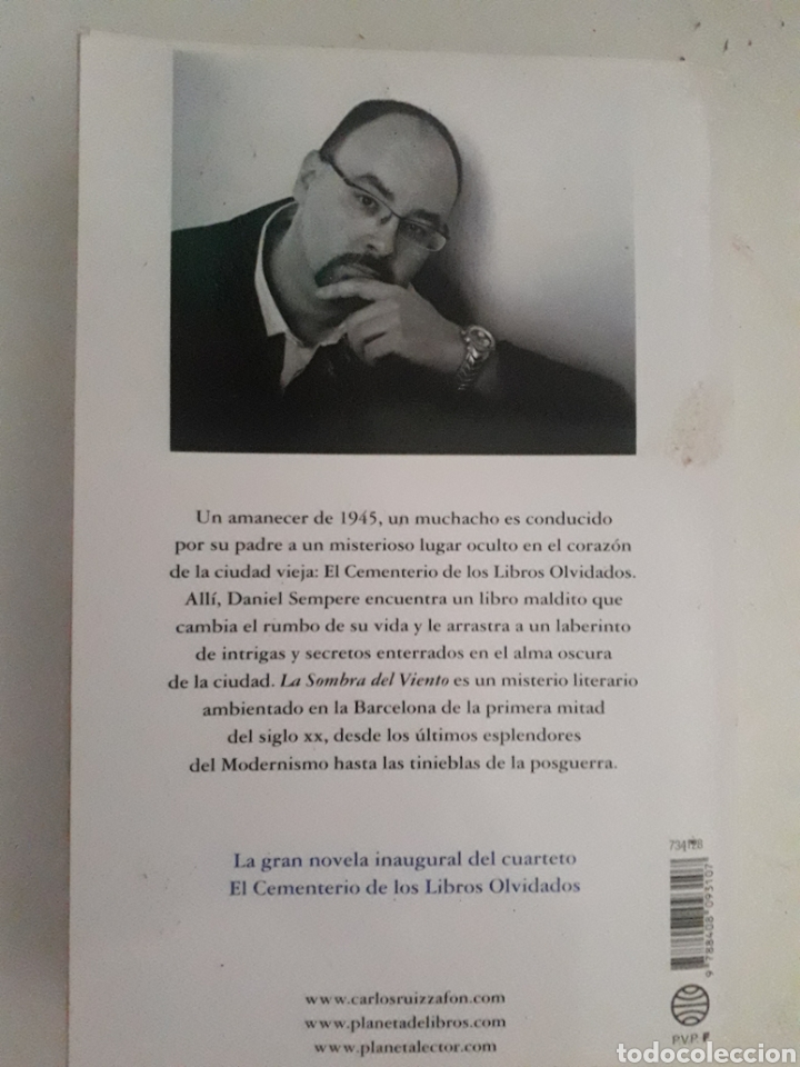 Libros: Libro la sombra del viento . Carlos Ruiz Zafon - Foto 2 - 208359787