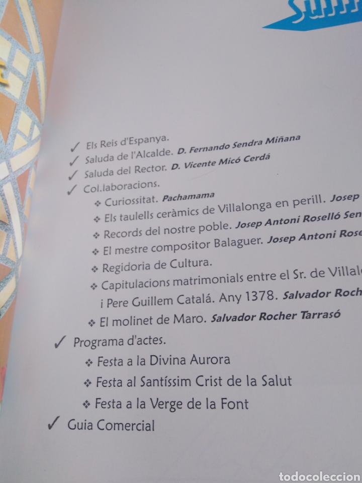 Libros: VILLALONGA-FESTES D OCTUBRE 2000-ILUSTRADO - Foto 2