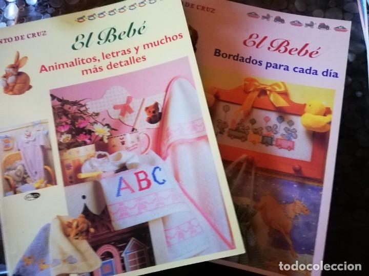 Livres: EL BEBE punto de cruz/ bordados LOTE de 2 libros