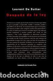 Libri: DESPU?S DE LA LEY - SUTTER, LAURENT DE