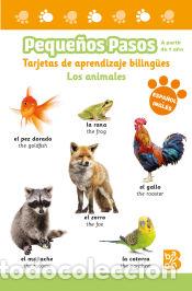 Libros: PEQUE&Ntilde;OS PASOS -TARJETAS DE APRENDIZAJE BILING&Uuml;ES - LOS ANIMALES - BALLON - Foto 1