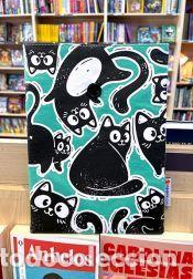 Libros: Funda de libro. Posturas gatunas verde - Foto 1