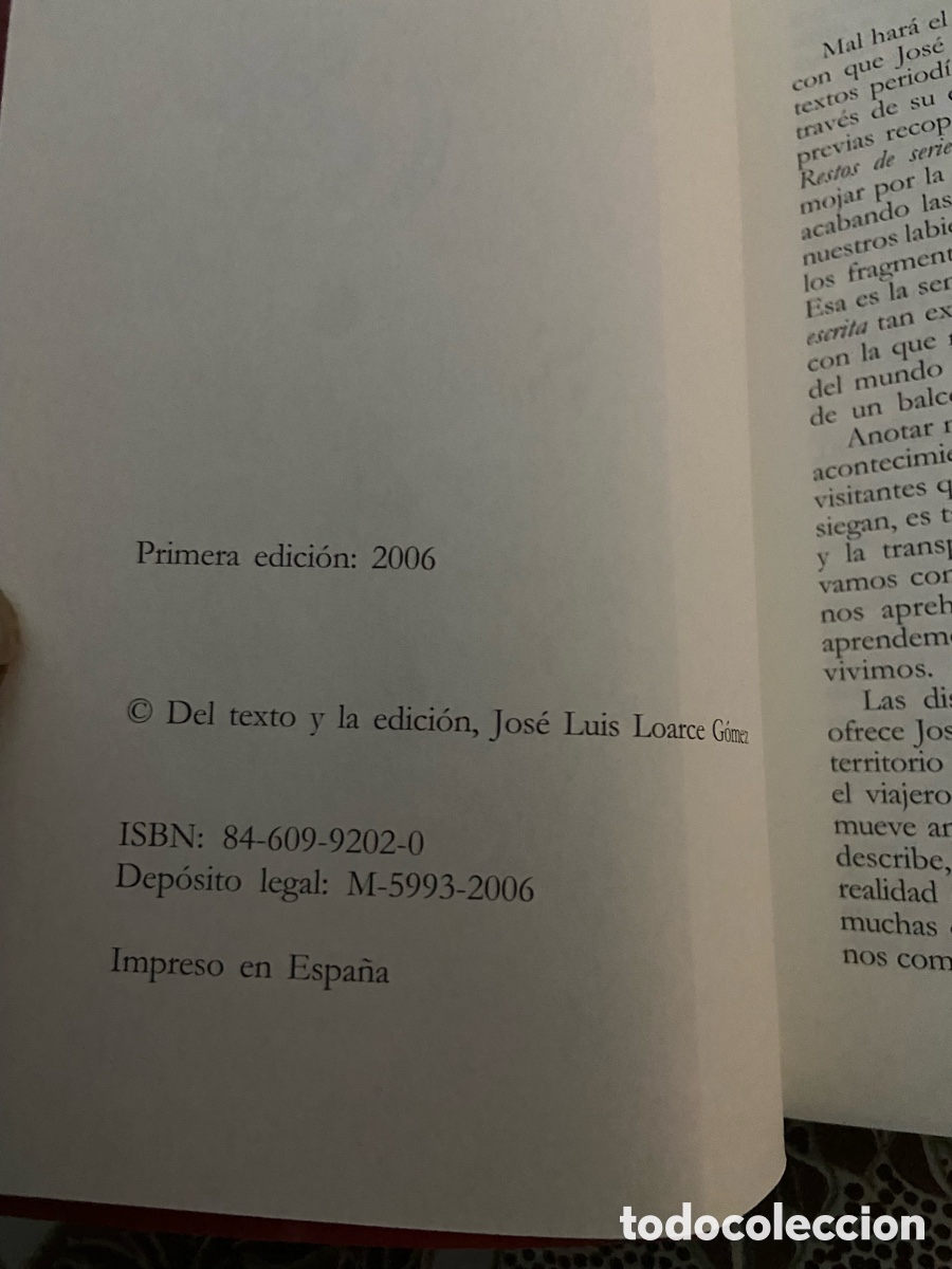 Libros: Libro Restos de Serie de Jos&eacute; Luis Loarce. - Foto 2