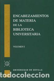 Libros: Encabezamientos de materia de la Biblioteca Universitaria - Valdenebro Garc&iacute;a Polavieja, Adela