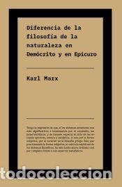 Libros: Diferencia entre la filosof&iacute;a de la naturaleza en Dem&oacute;crito y en Epicuro - Marx, Karl