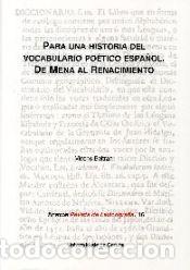 Libros: Para una historia del vocabulario po&eacute;tico espa&ntilde;ol.: De Mena al Renacimiento - Beltr&aacute;n, Vicen&ccedil;