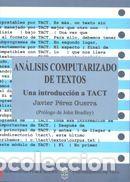 Libros: An&aacute;lisis computerizado de textos. Una introducci&oacute;n a TACT - P&eacute;rez Guerra, Javier