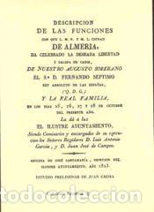 Libros: Descripci&oacute;n de las funciones con que la L.M. y M.N. ciudad de Almer&iacute;a, ha celebrado la deseada