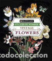 Libros: Brain Games - Sticker by Number - Vintage: Flowers (28 Images to Sticker) - Publications