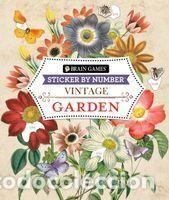 Libros: Brain Games - Sticker by Number - Vintage: Garden (28 Images to Sticker) - Publications