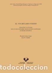 Libros: El vocabulario Pomier. Edici&oacute;n y estudio de un diccionario manuscrito an&oacute;nimo euskera-espa&ntilde;ol -
