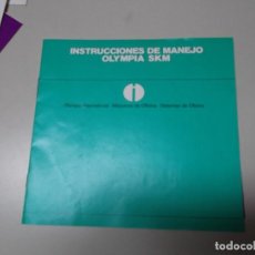 Livres: MANUAL DE INSTRUCCIONES DE MAQUINA DE ESCRIBIR OLYMPIA MODELO SKM. Lote 124674875