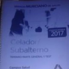 Libros: TEMARIO CELADOR 2017 SERVICIO MURCIANO DE SALUD.. Lote 218518652