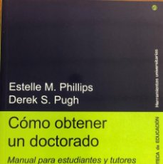 Libros: COMO OBTENER UN DOCTORADO. Lote 357064845