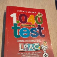 Libros: LIBRO ”1040 PREGUNTAS TIPO TEST LPAC”. Lote 362706550